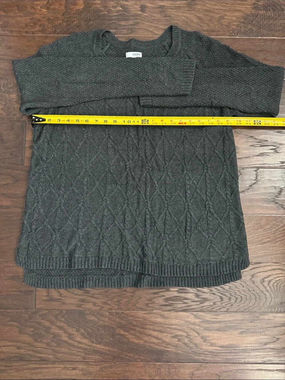 Sonoma Charcoal Cable V-Neck Sweater - Picture 6 of 7